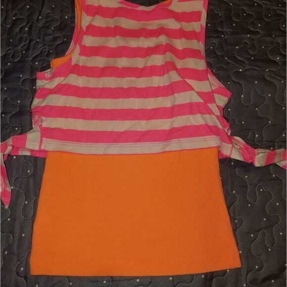 Justice Orange and pink tank top size 6 - Picture 2 of 3